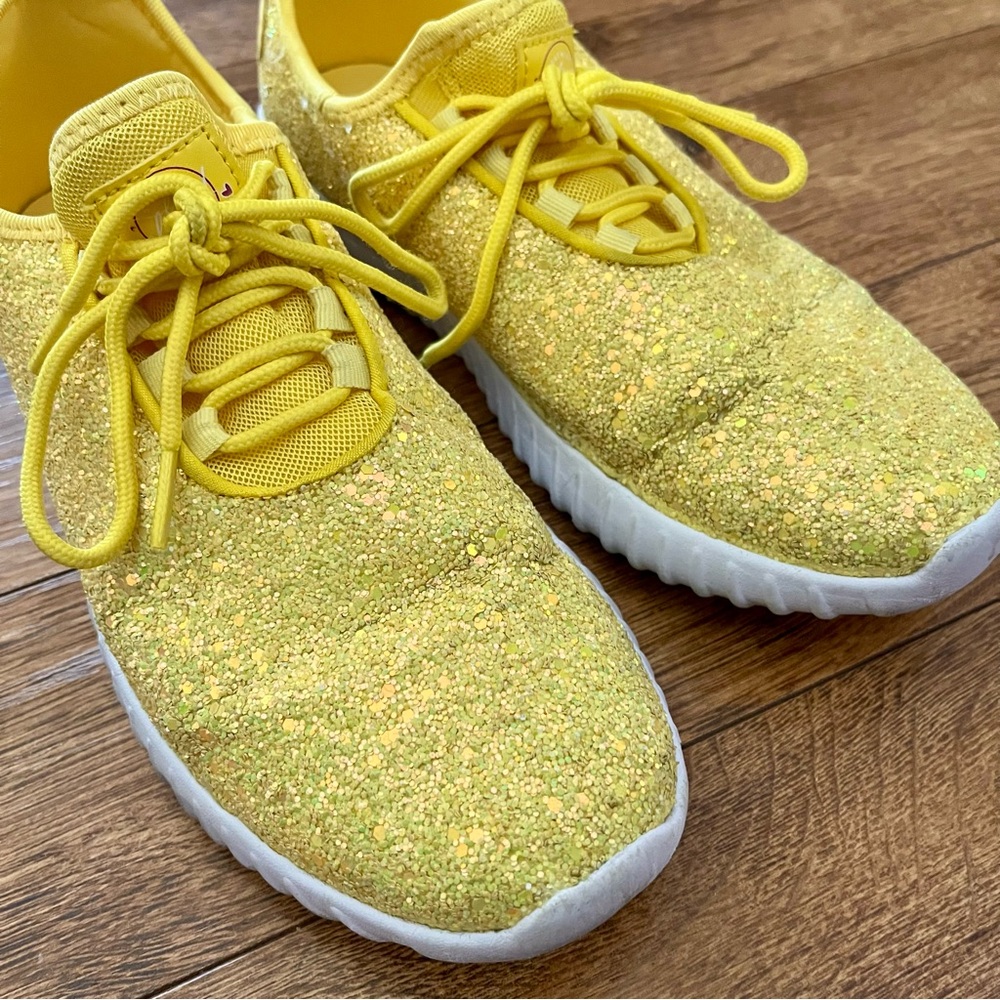 Southern Fried Chics Yellow Glitter Sneakers - Picture 2 of 8